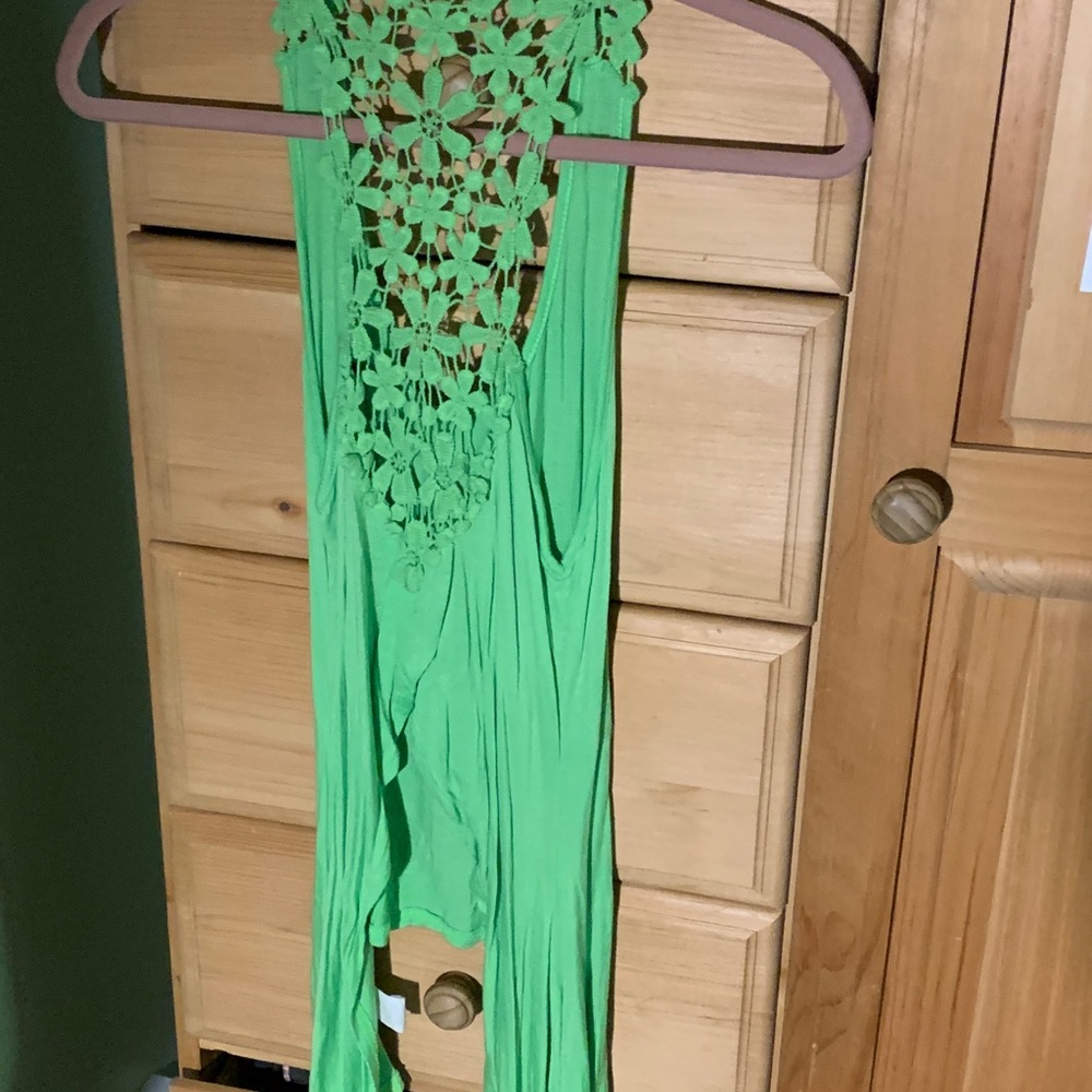 Green Lacey tank top